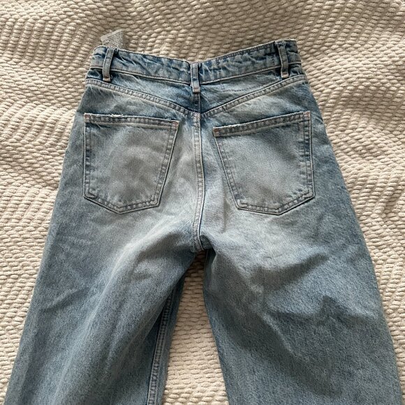Zara High Rise Wide Leg Jeans - Ripped - Picture 5 of 7